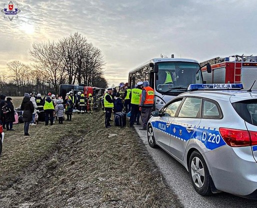 Wypadek autokaru z ukraińskimi uchodźcami
